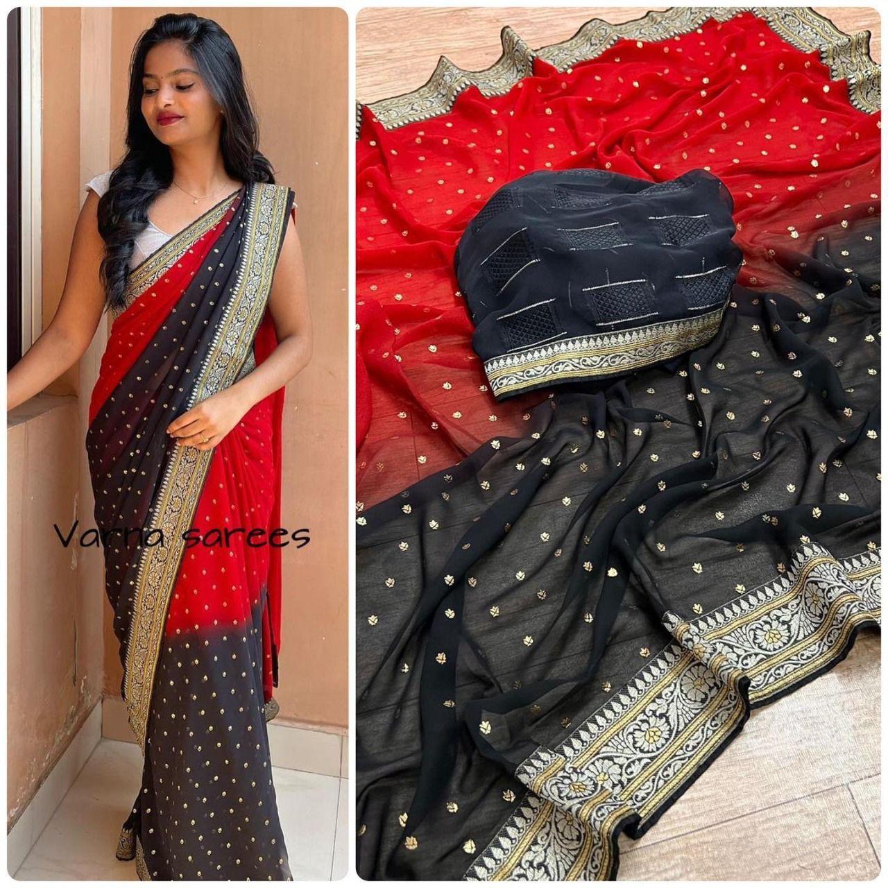 Introducing The Ultimate Two-Tone Georgette Saree!