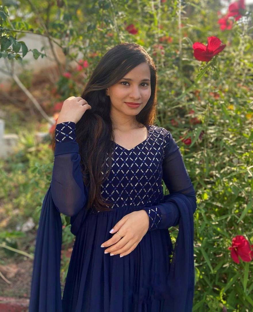 Introducing the Blue Sequence Koti Maxi With Dupatta - Elevate Your Style Game