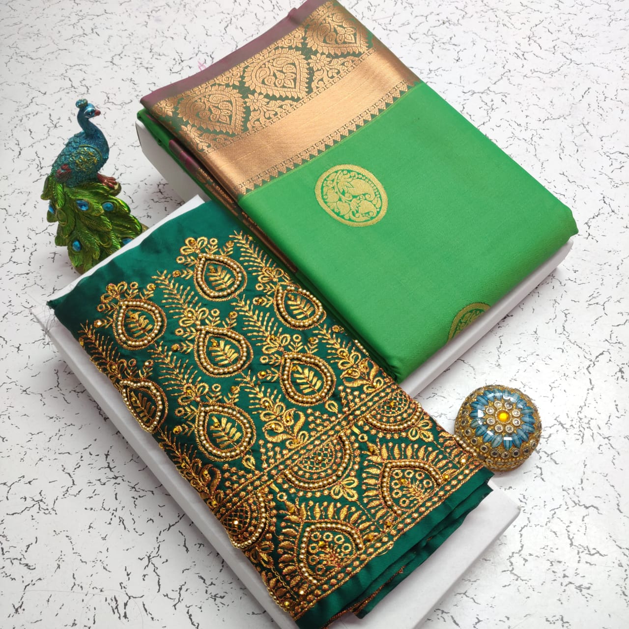 "Indulge in Opulence with Our Luxury Tana Fancy Soft Silk Sarees & Aari Work Blouse