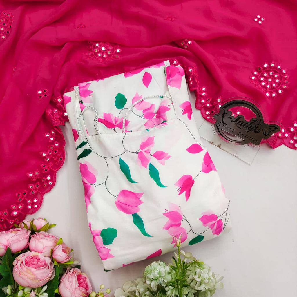 πΈ Introducing Our Exclusive Cotton Print Maxi Gown with Embroidery Dupatta! πΈ