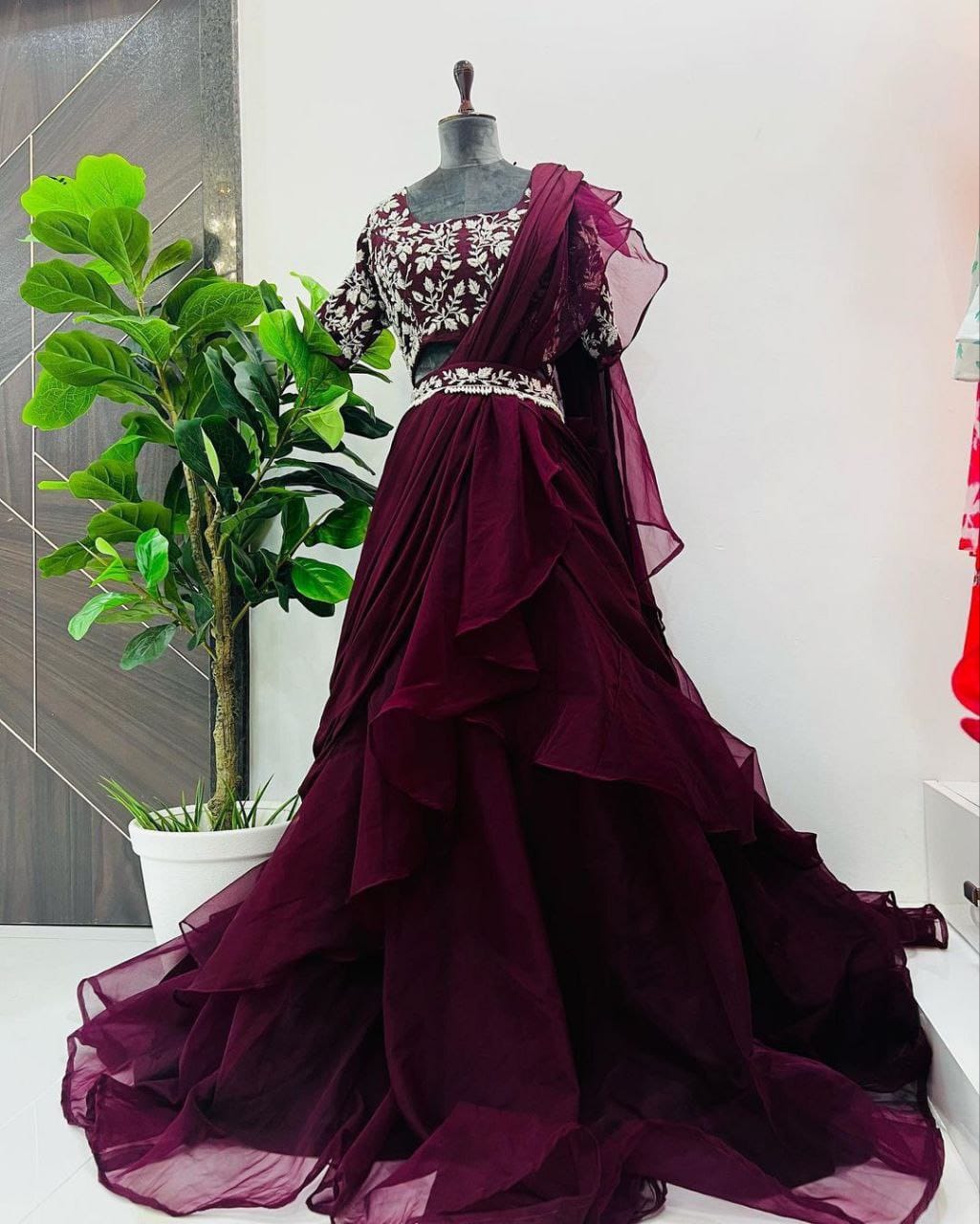 Elevate your style with our New Designer Party Wear Lehenga Saree!