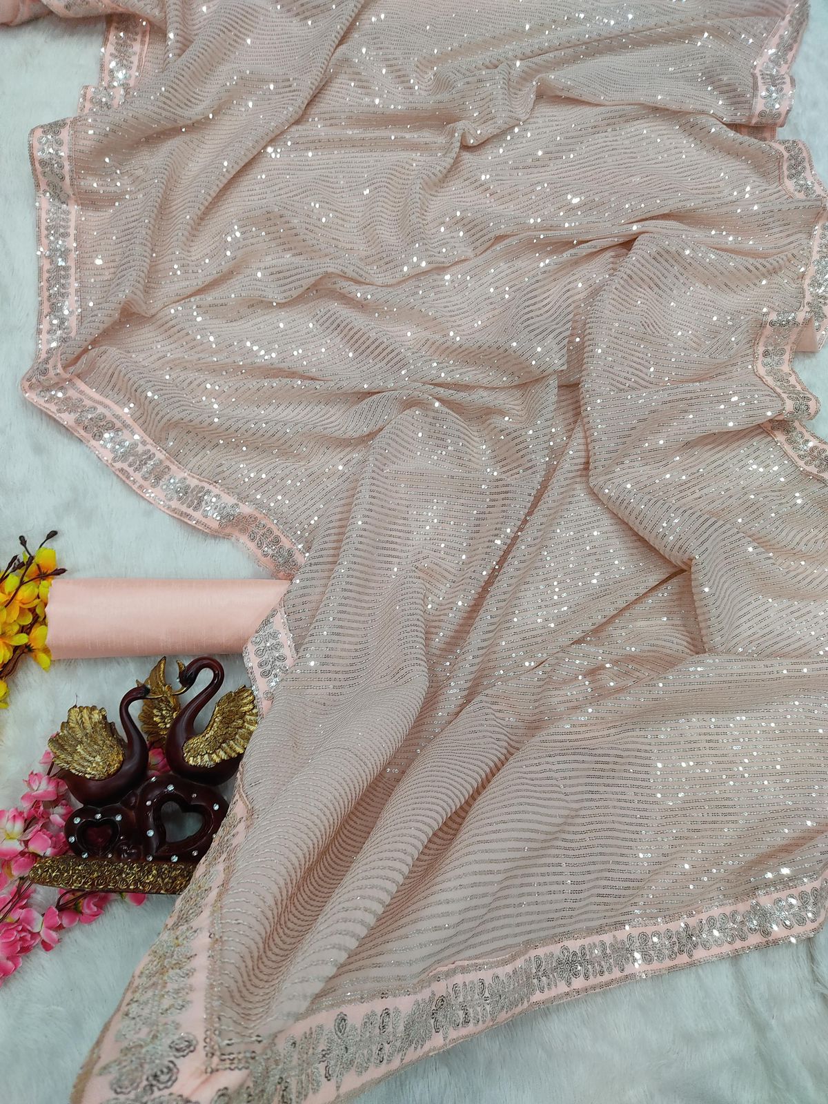 š Exclusive Designer Saree With Sequin Embroidery