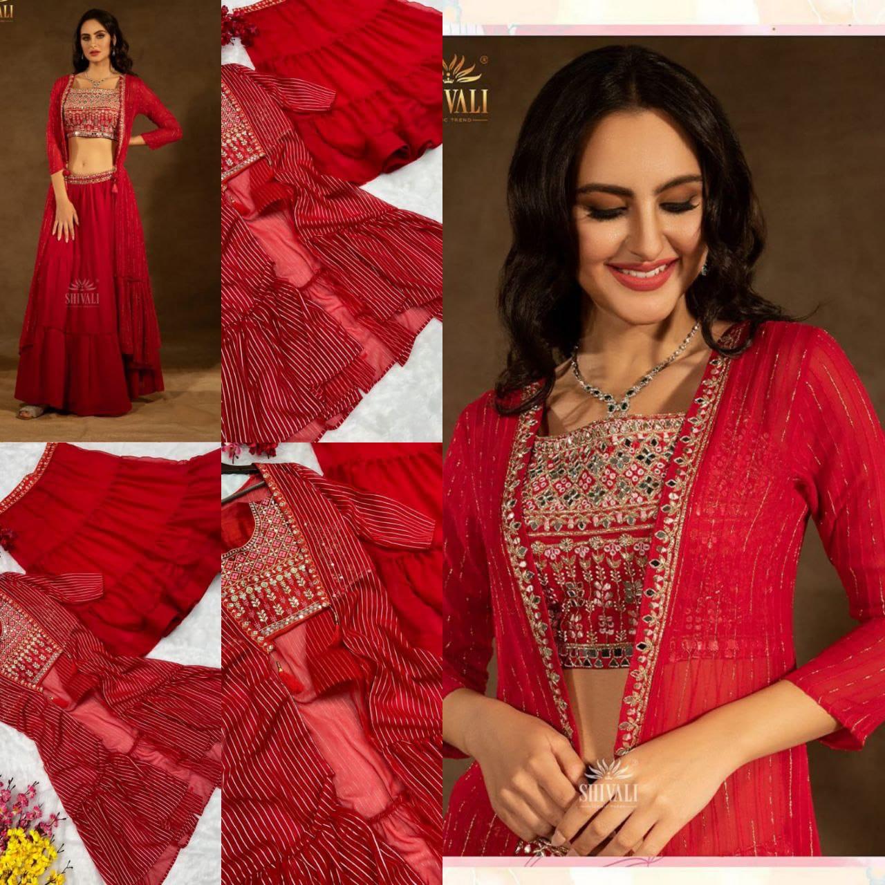 New Super Trending Party Wear Shrug Lehenga