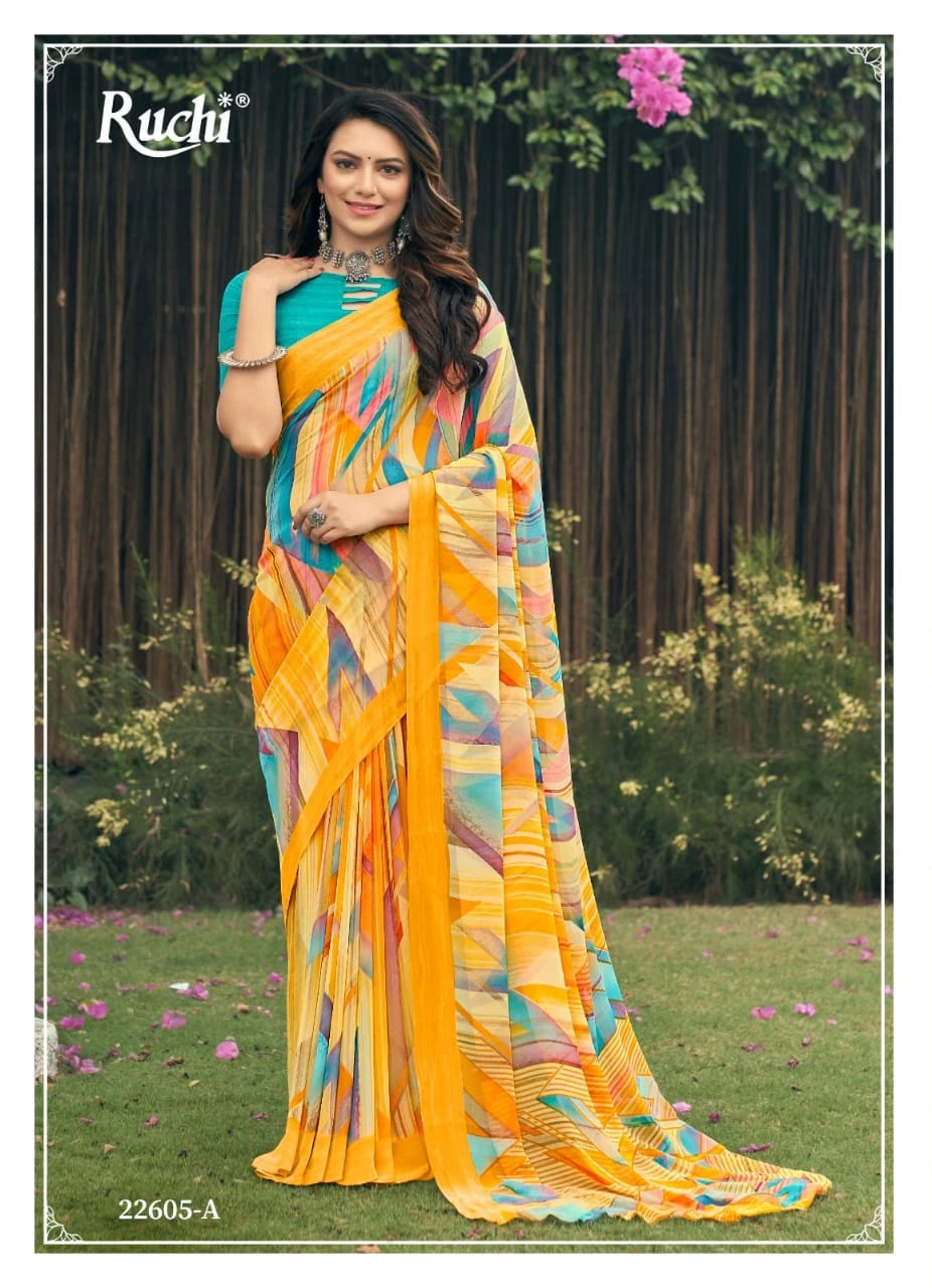 Printed Georgette Designer Saree for Effortless Style