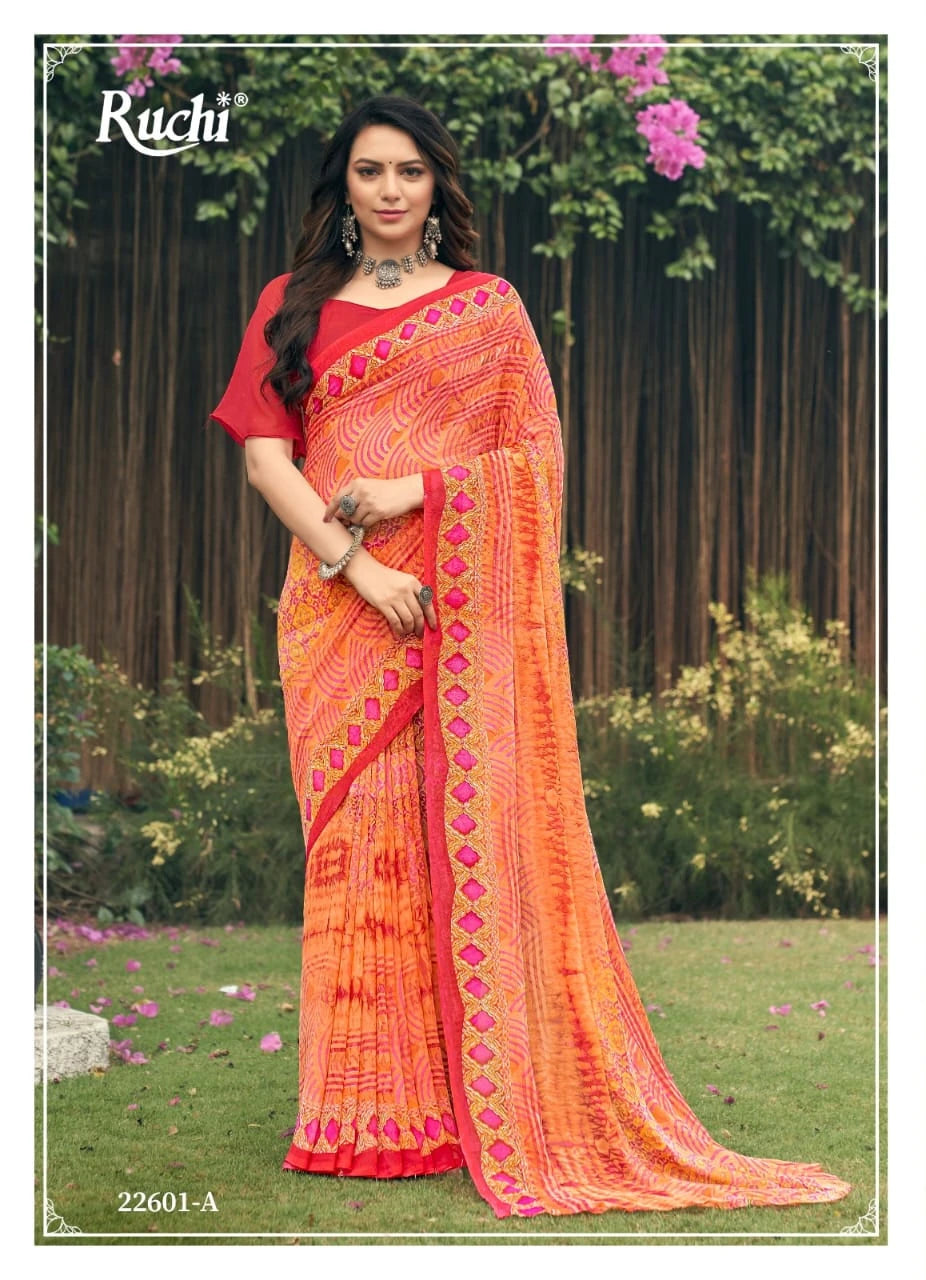 Printed Georgette Designer Saree for Effortless Style