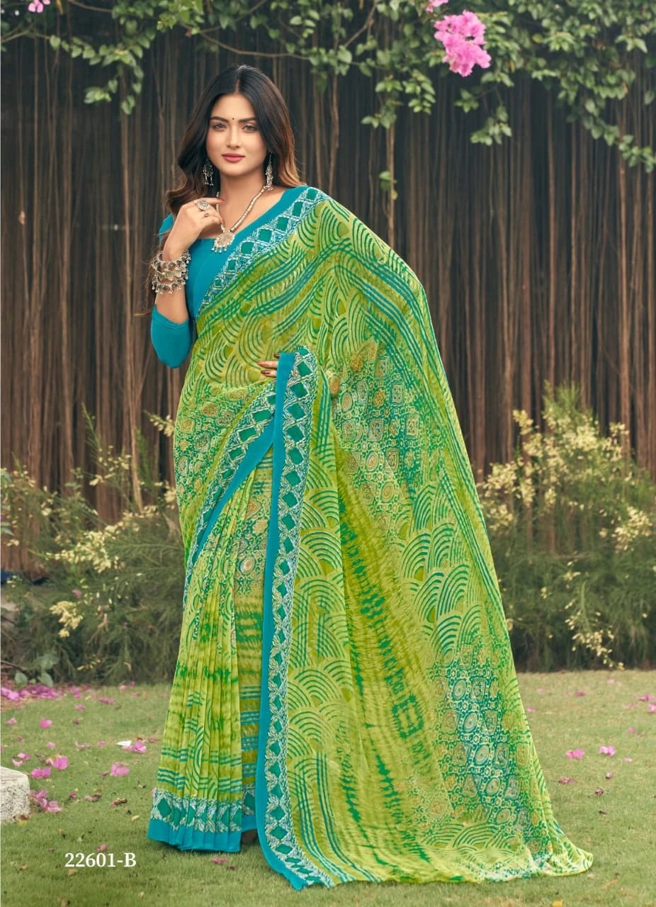 Printed Georgette Designer Saree for Effortless Style