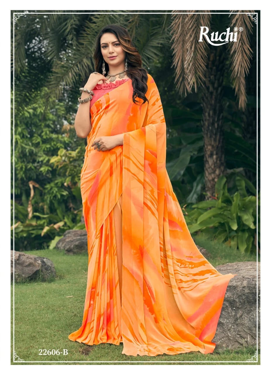 Printed Georgette Designer Saree for Effortless Style