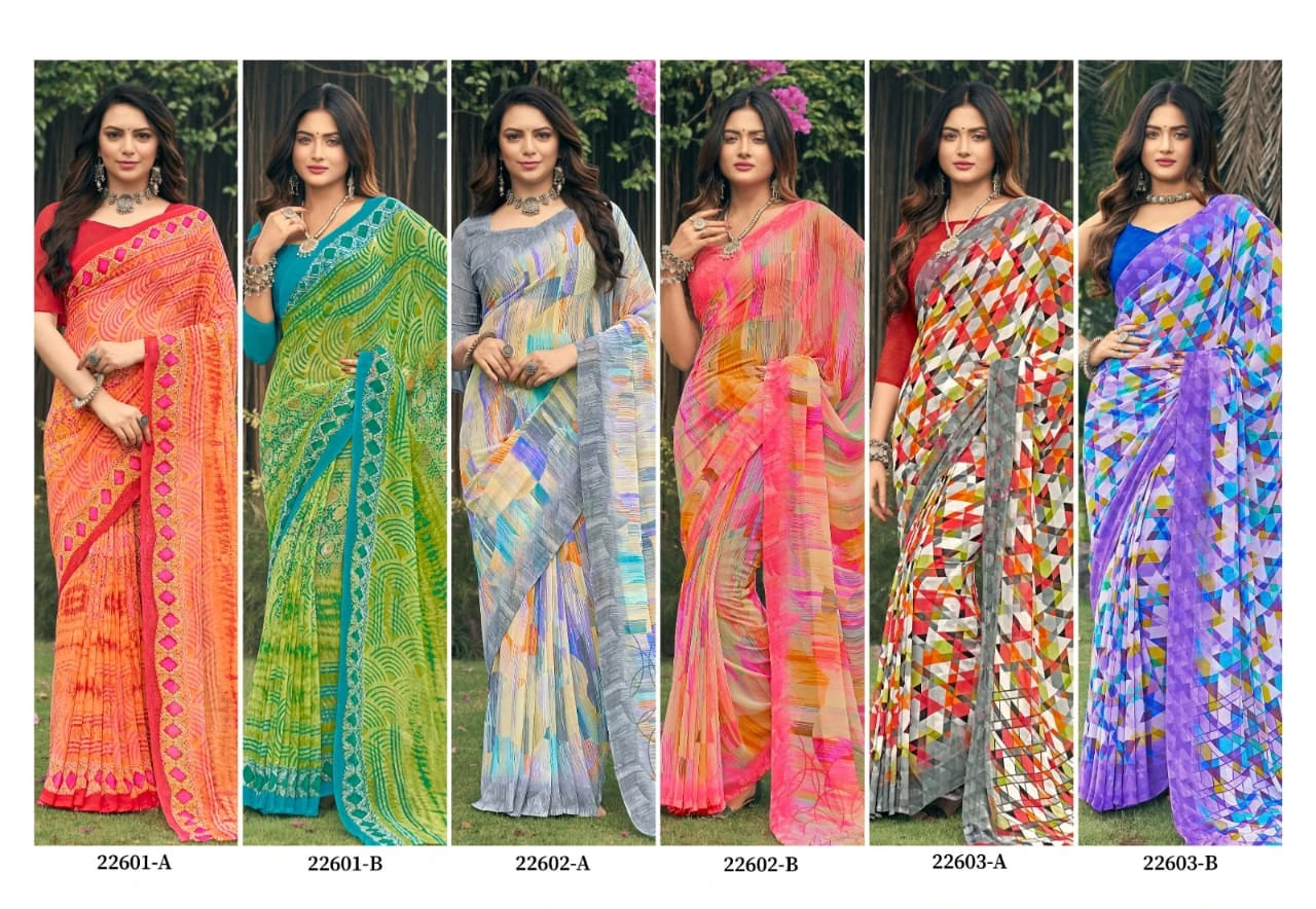 Printed Georgette Designer Saree for Effortless Style