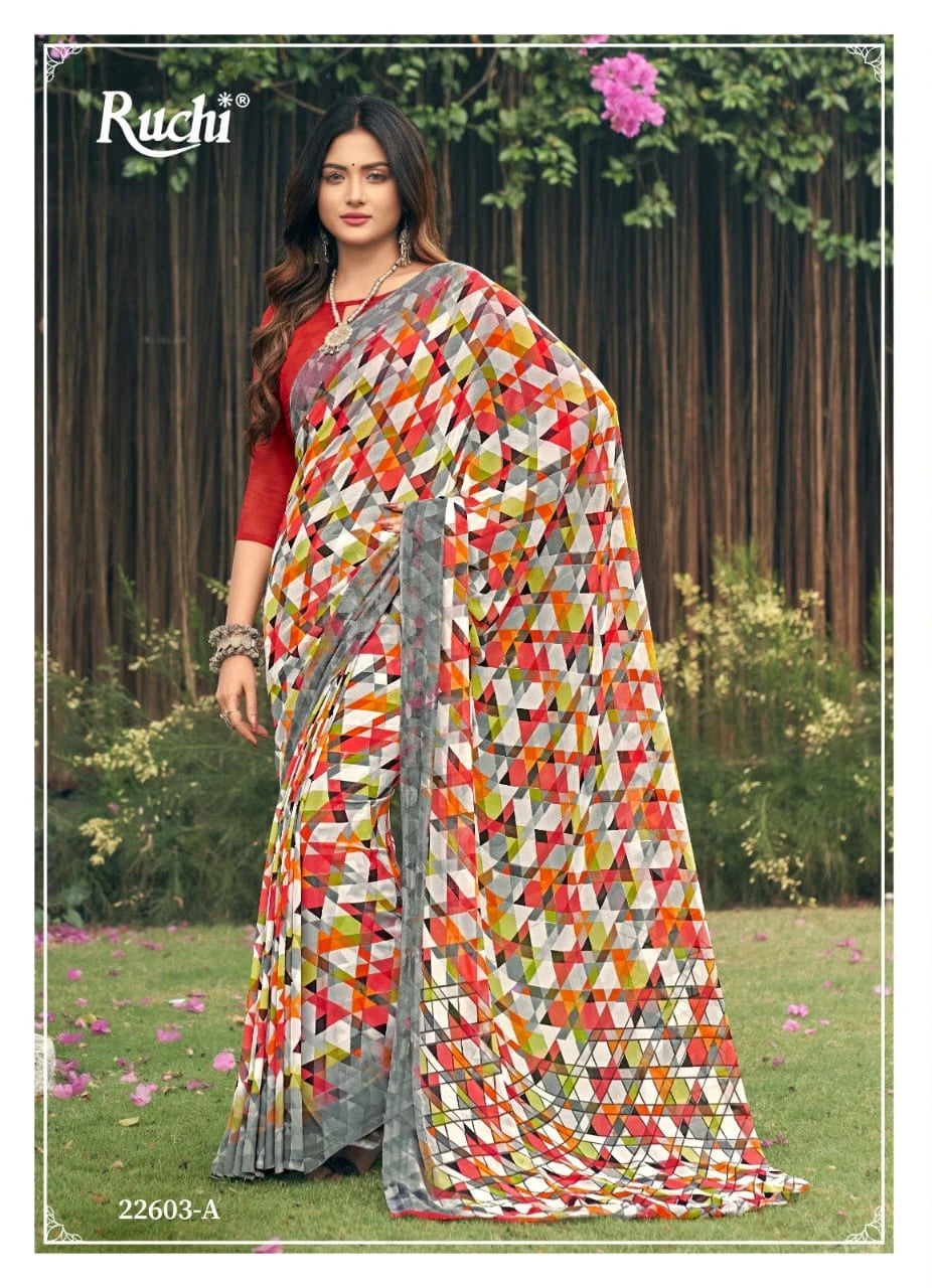 Printed Georgette Designer Saree for Effortless Style