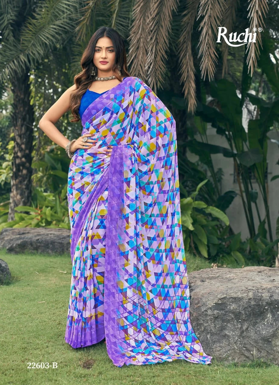 Printed Georgette Designer Saree for Effortless Style