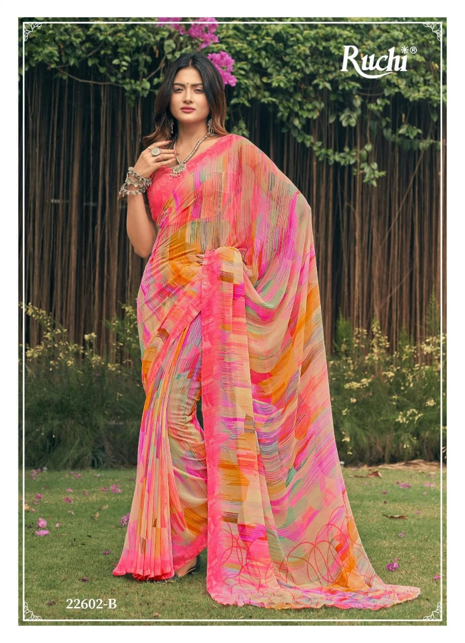 Printed Georgette Designer Saree for Effortless Style