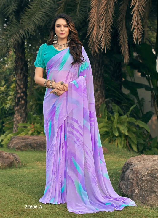 Printed Georgette Designer Saree for Effortless Style