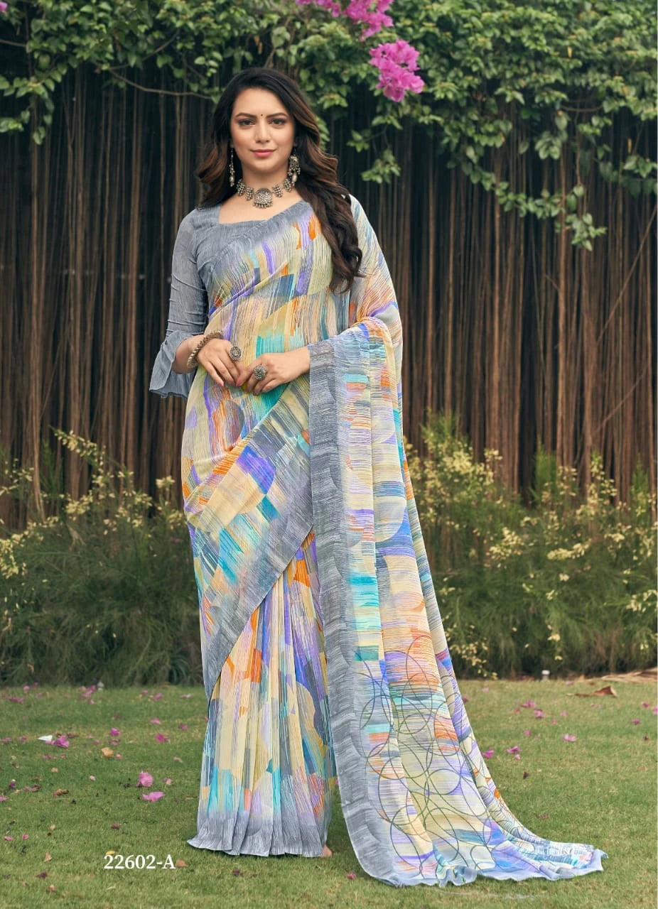 Printed Georgette Designer Saree for Effortless Style