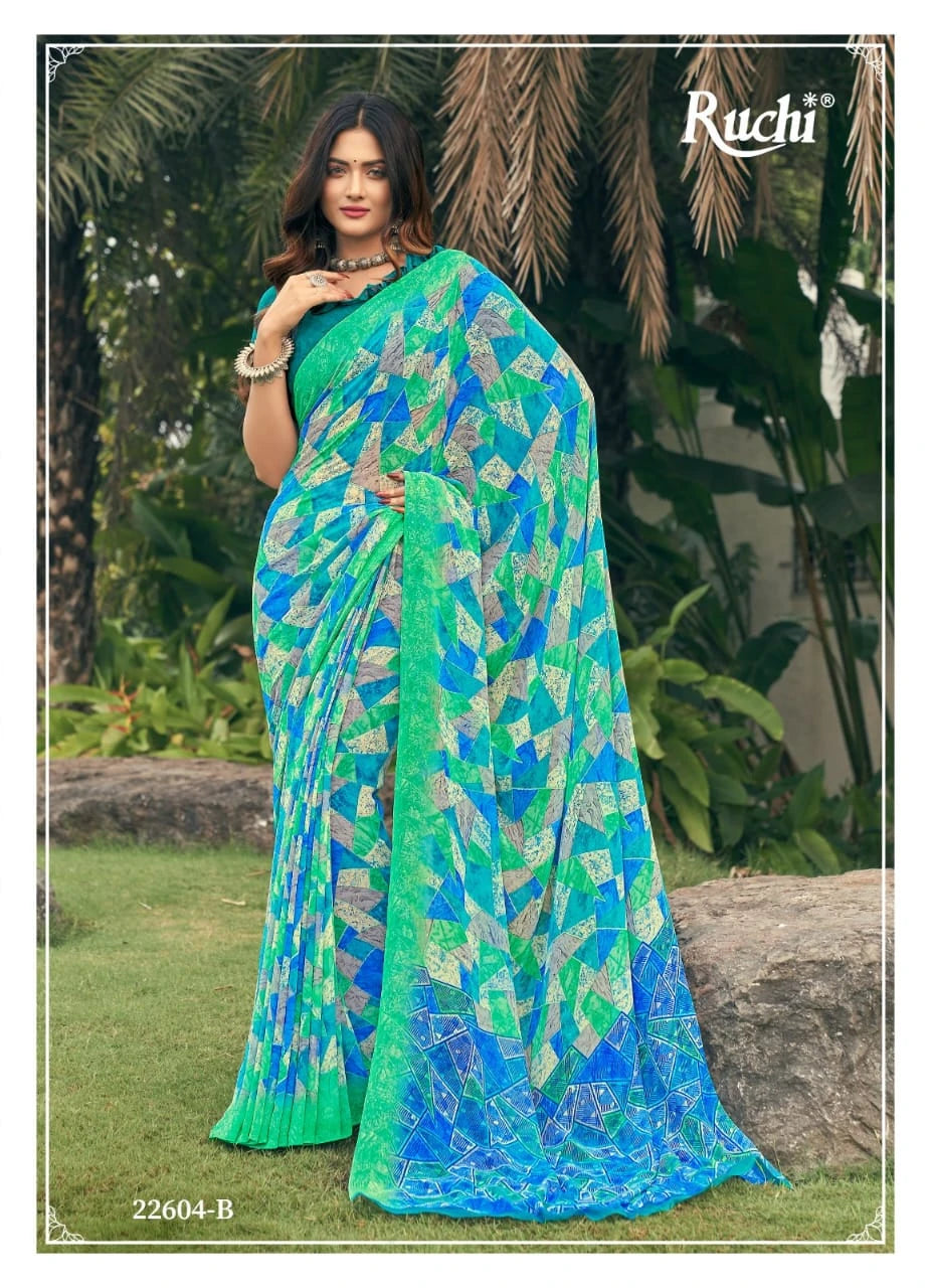 Printed Georgette Designer Saree for Effortless Style