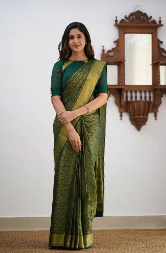 Silk Traditional Saree in Enchanting colours with Intricate Weaving Work