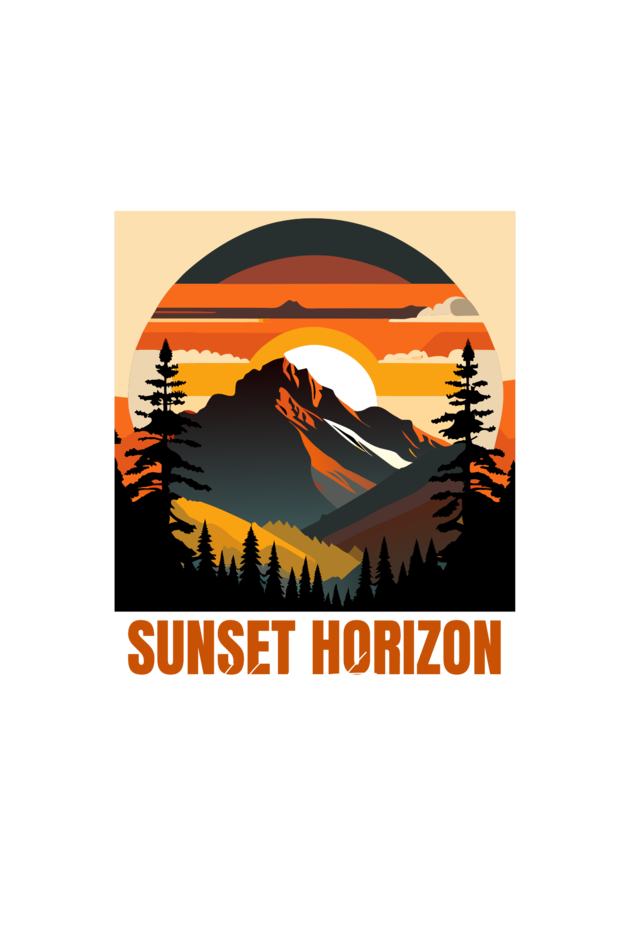 Sunset Horizon Graphic T-shirt For Women