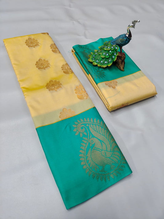 Luxurious Bhutta Work Silk Sarees with Grand Jari Accents