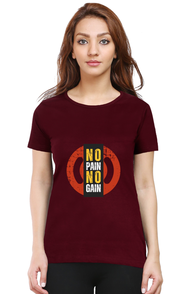 NO Pain No Gain Gym Fitness T-shirt For Women