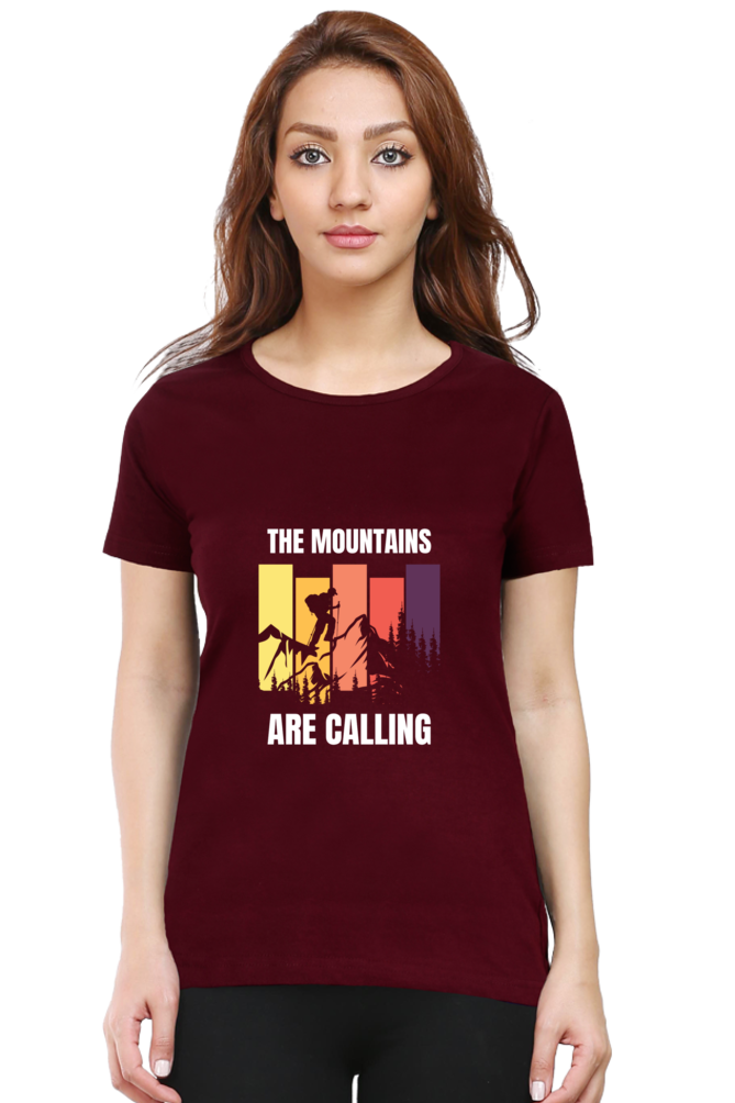 The Mountains Are Calling Adventure Travel T-shirtFor women