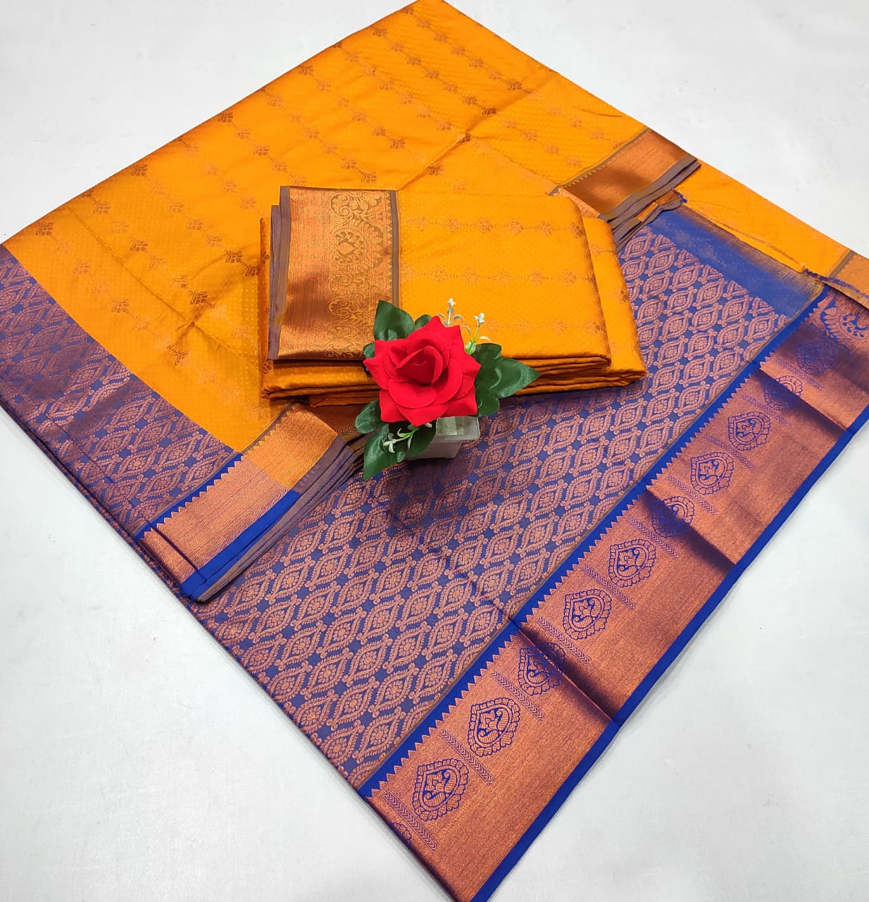 Elegance Redefined: Kanchipuram Semi Silk Sarees - Samuthrika & Vasthrakala Styles