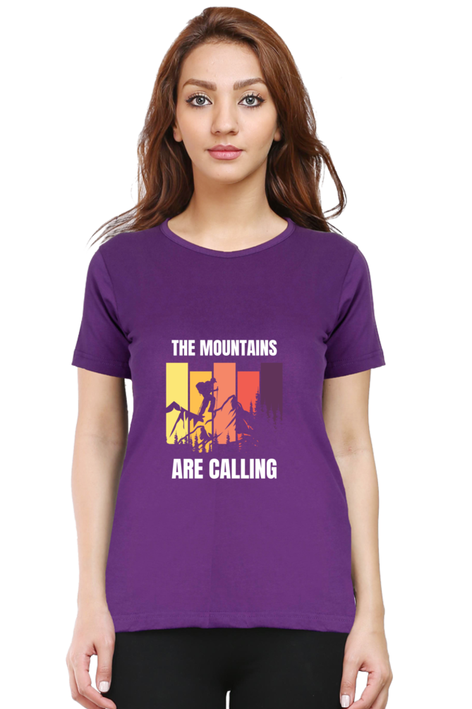 The Mountains Are Calling Adventure Travel T-shirtFor women