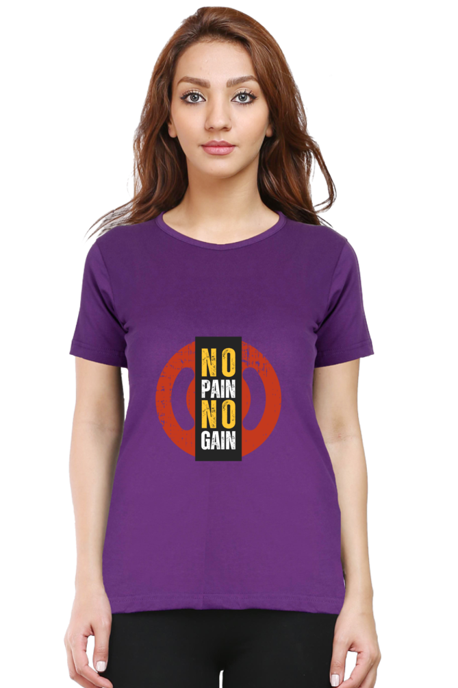 NO Pain No Gain Gym Fitness T-shirt For Women