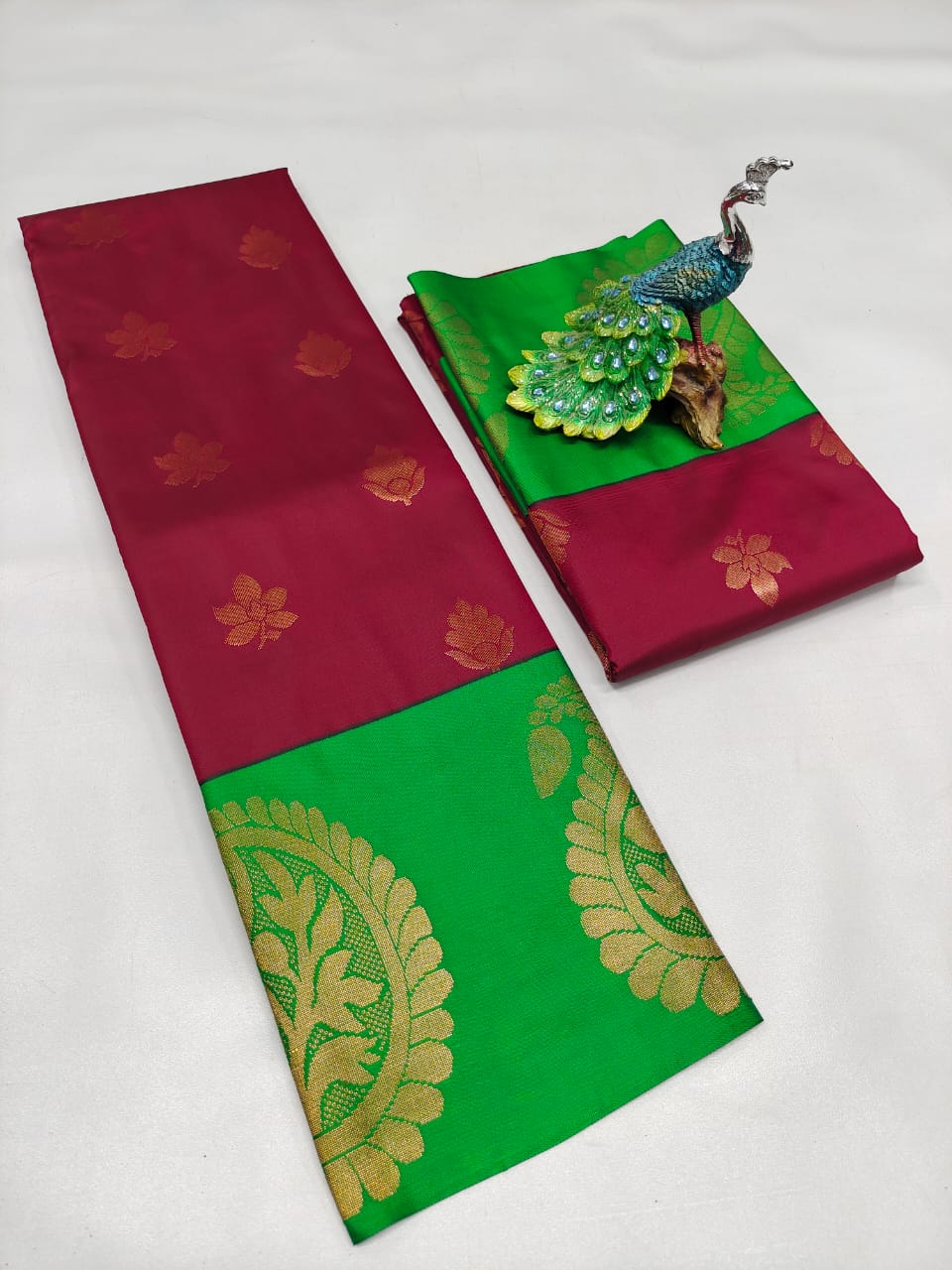 Luxurious Bhutta Work Silk Sarees with Grand Jari Accents