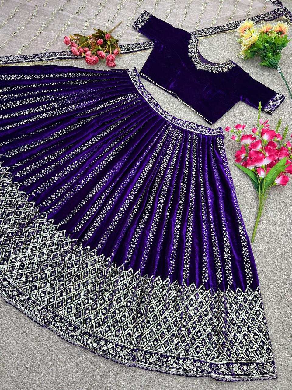 Luxurious Heavy Viscose Velvet Lehenga