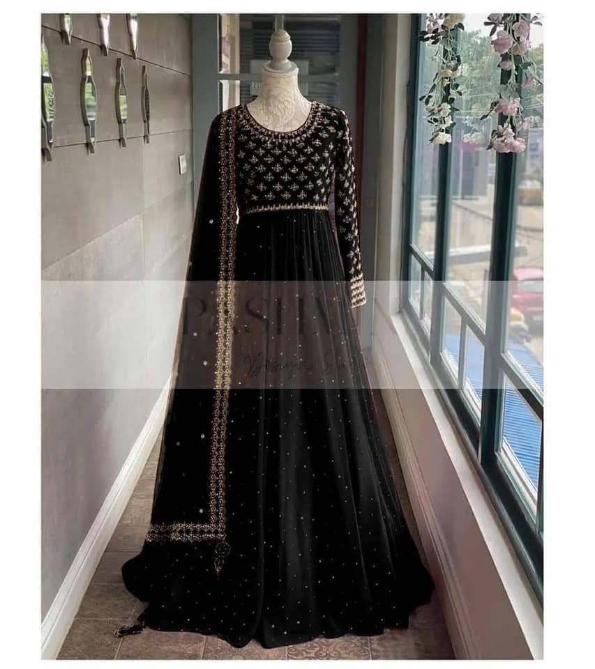 ✨ Elevate Your Style with Our New Designer Embroidered Anarkali Gown! ✨