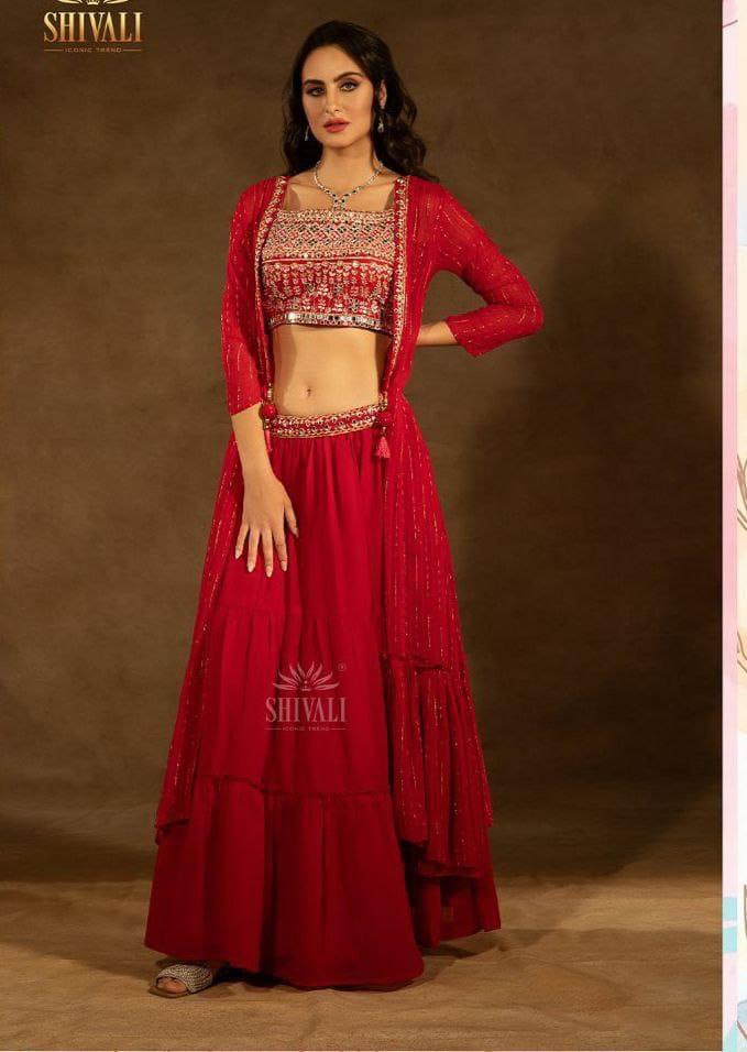 New Super Trending Party Wear Shrug Lehenga