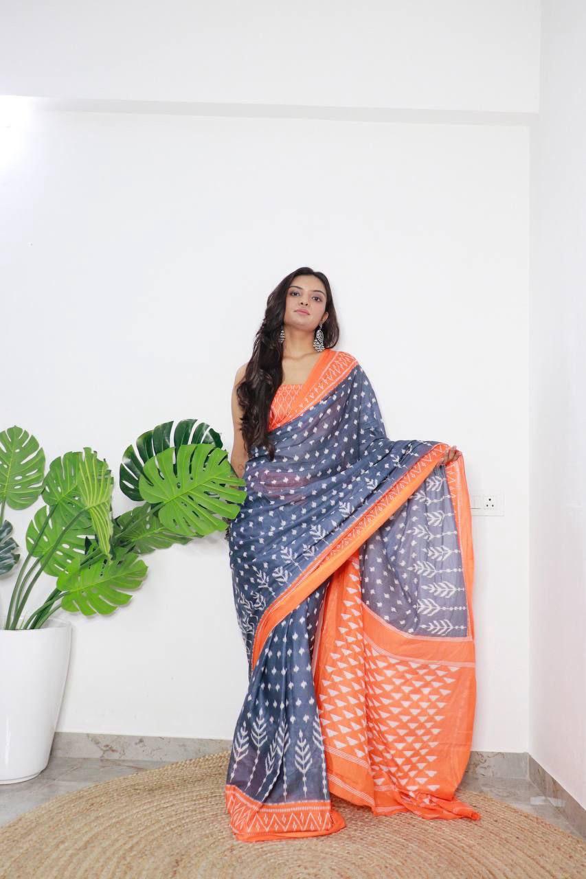 Elevate your ethnic style with our Pure Cotton Saree!