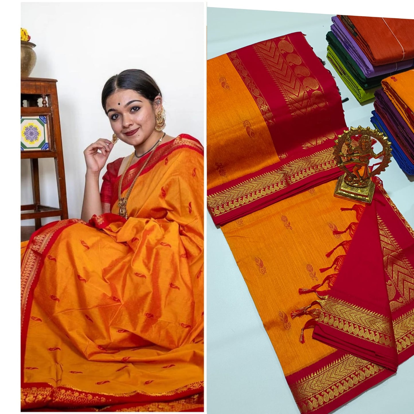 Elevate Your Elegance with Copper Jari: Premium Kalyani Cotton Saree