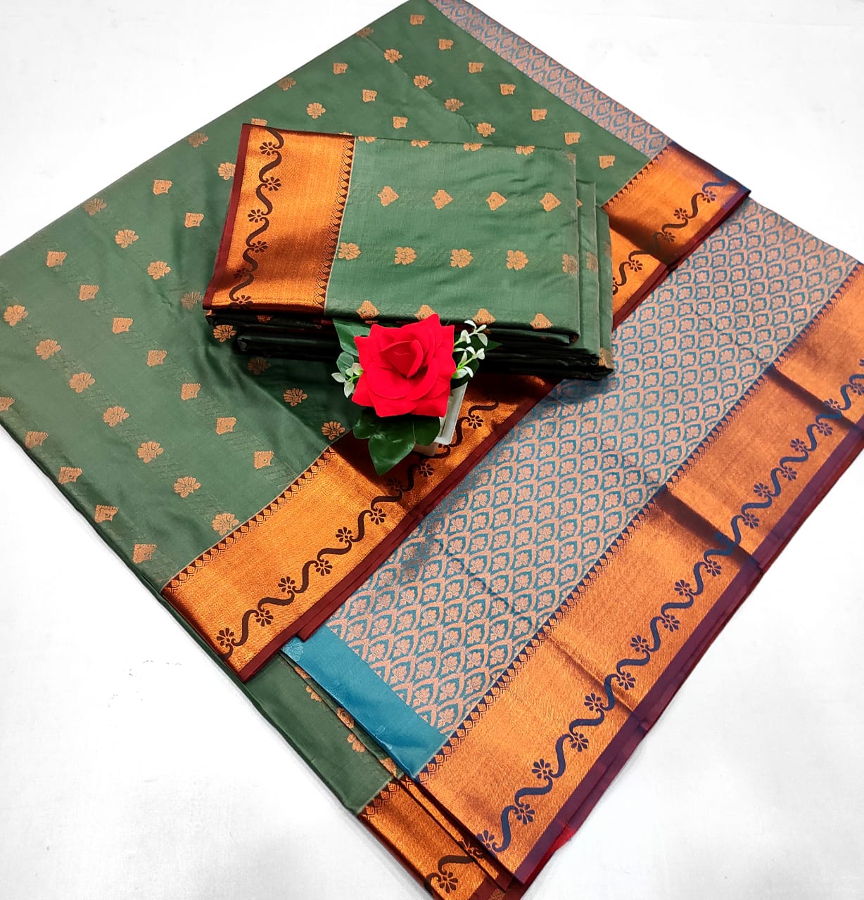 Elegance Redefined: Kanchipuram Semi Silk Sarees - Samuthrika & Vasthrakala Styles