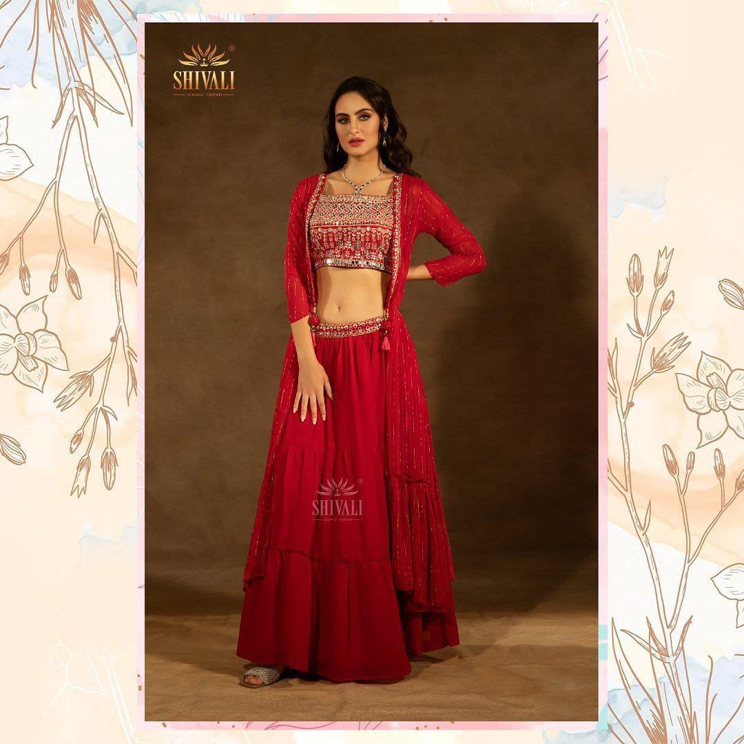 New Super Trending Party Wear Shrug Lehenga