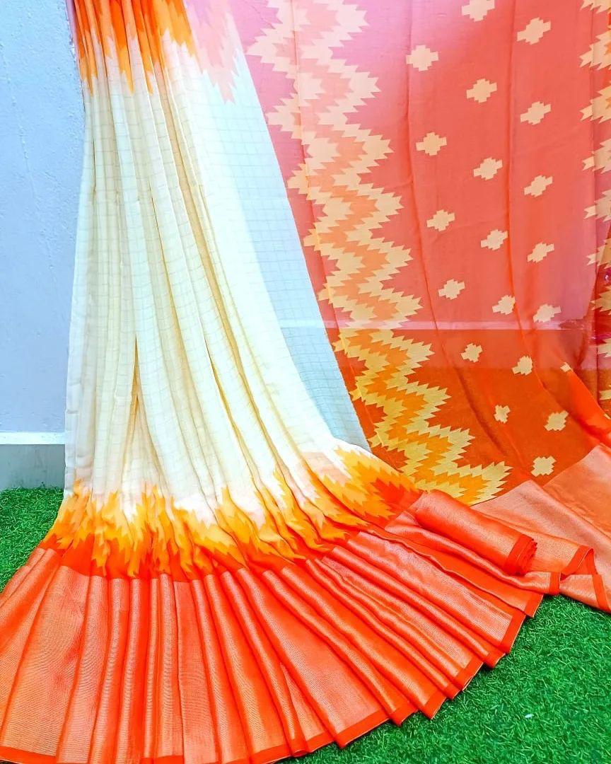 Introducing our Soft Faux Moss Chiffon Saree