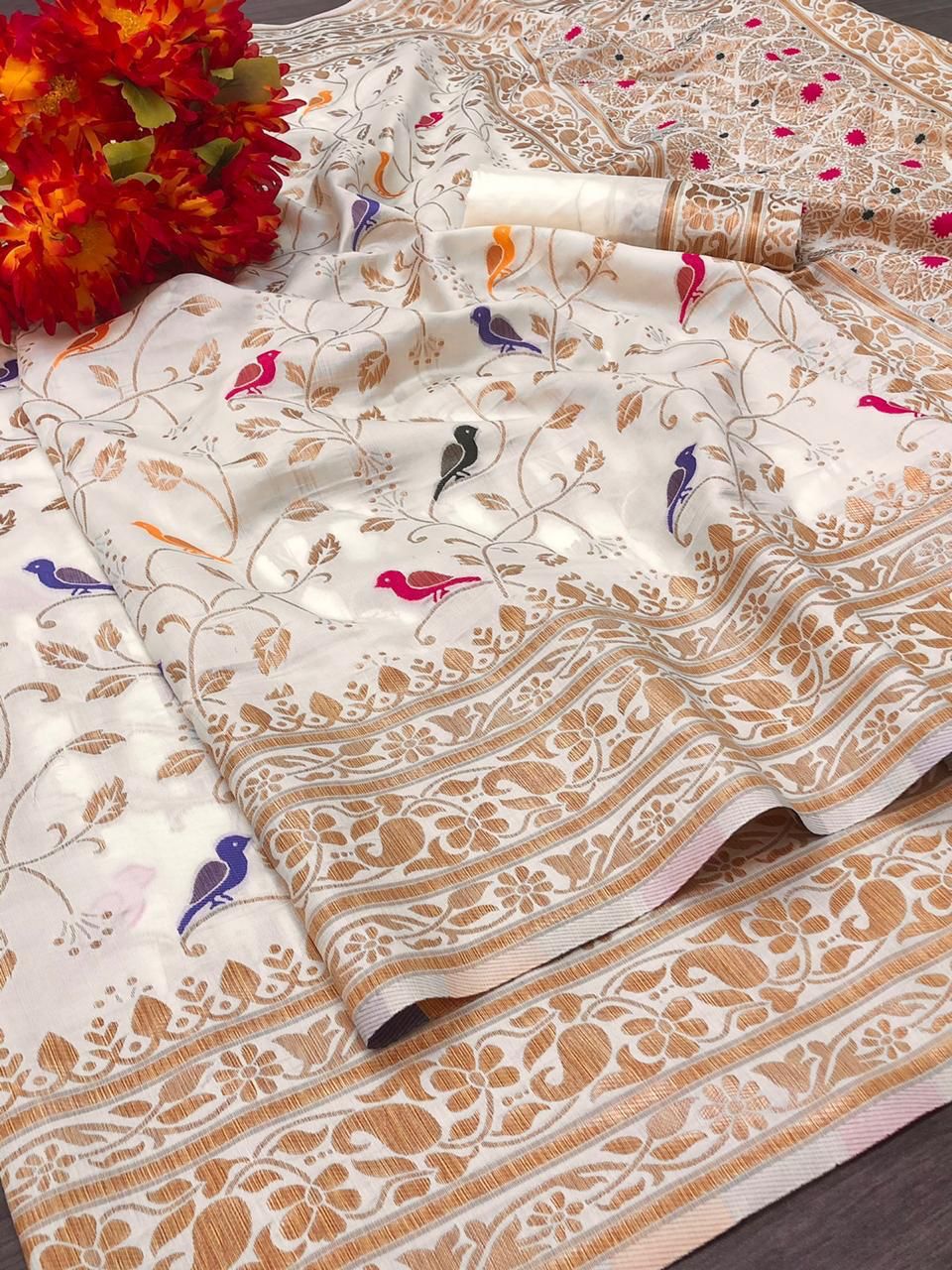 Premium Soft Silk Saree with Meenakari & Zari Weaving