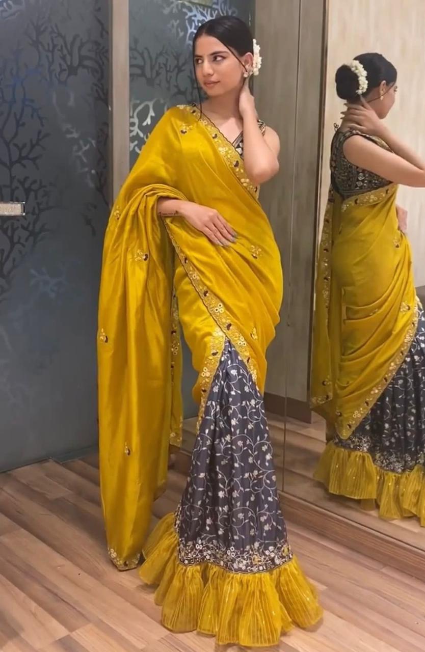 Elevate Your Style with  Exclusive2-Piece Saree Set!