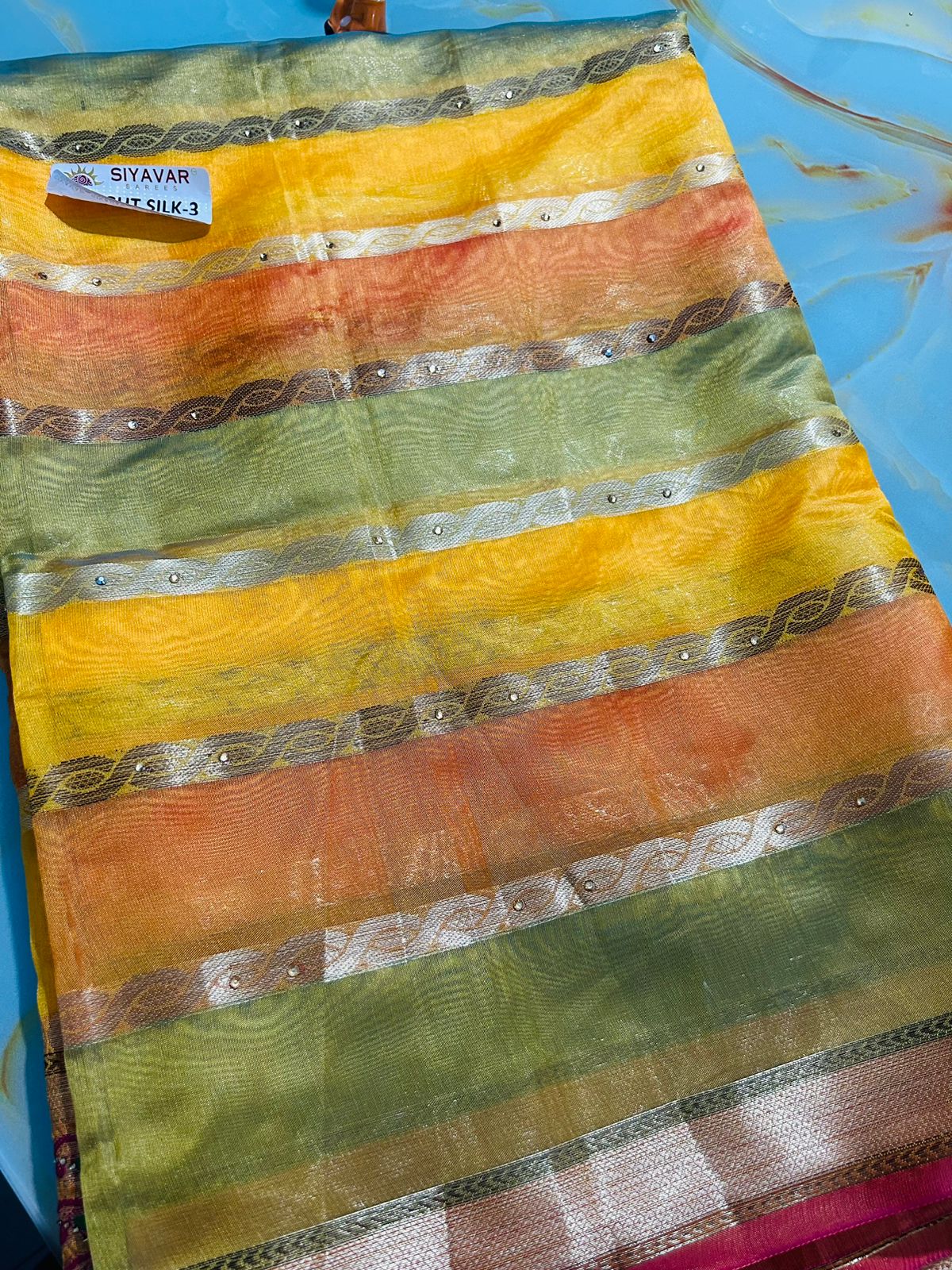 Multi Color Organza Saree