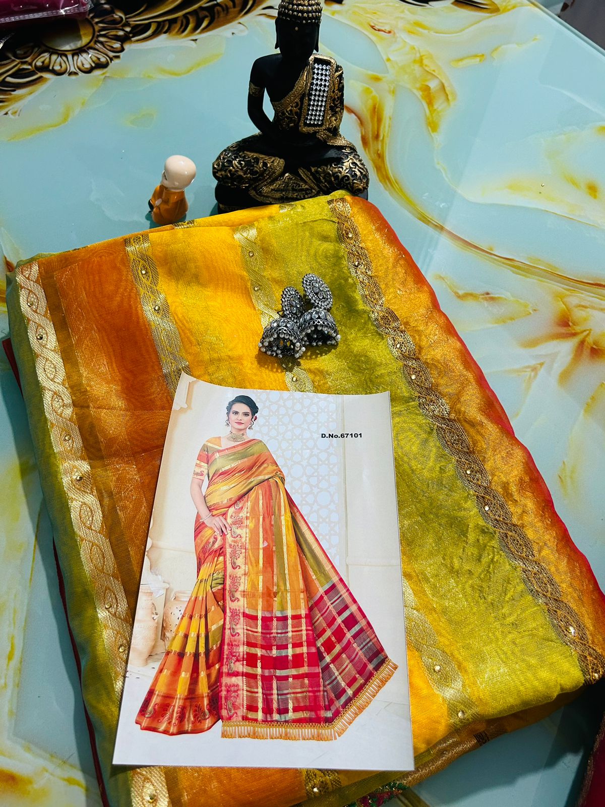 Multi Color Organza Saree