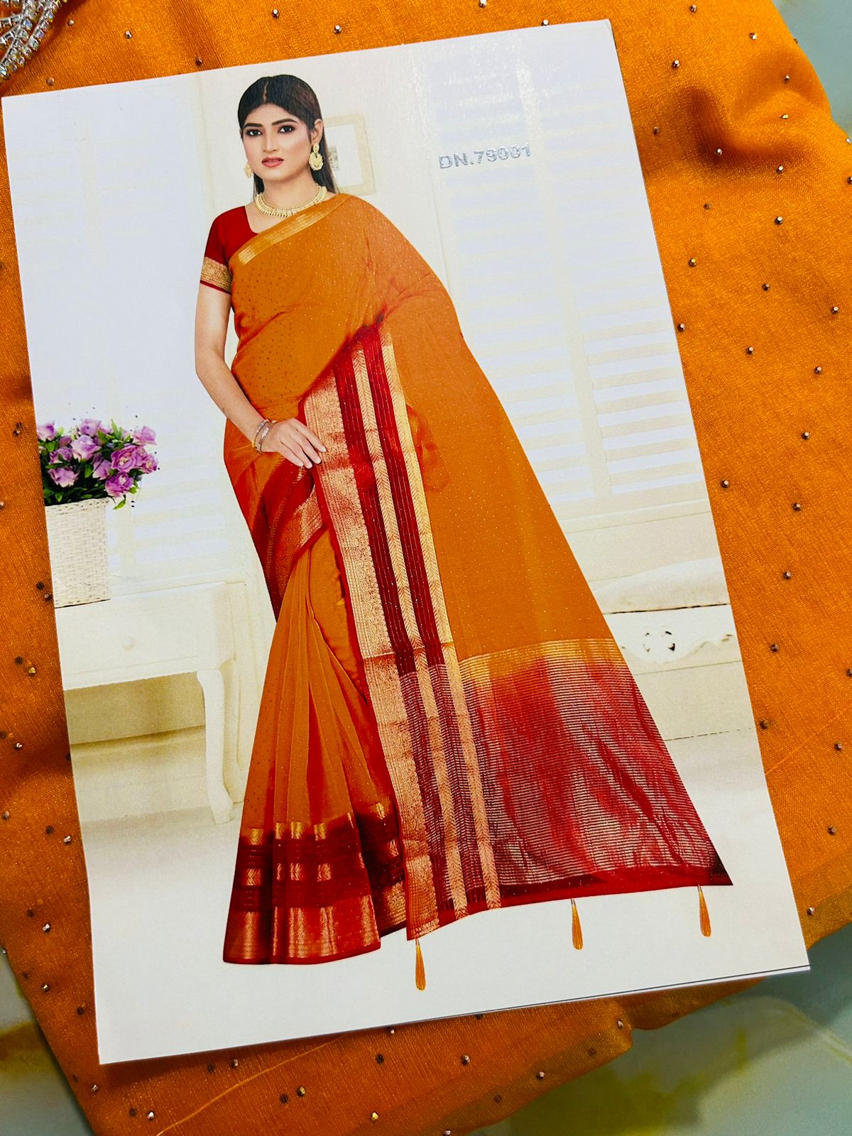 ORGANZA ORANGE SAREE