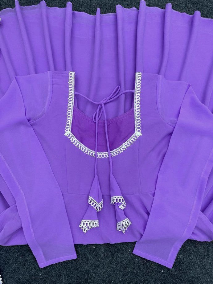 Lavender Georgette Umbrella Flair Anarkali Suit