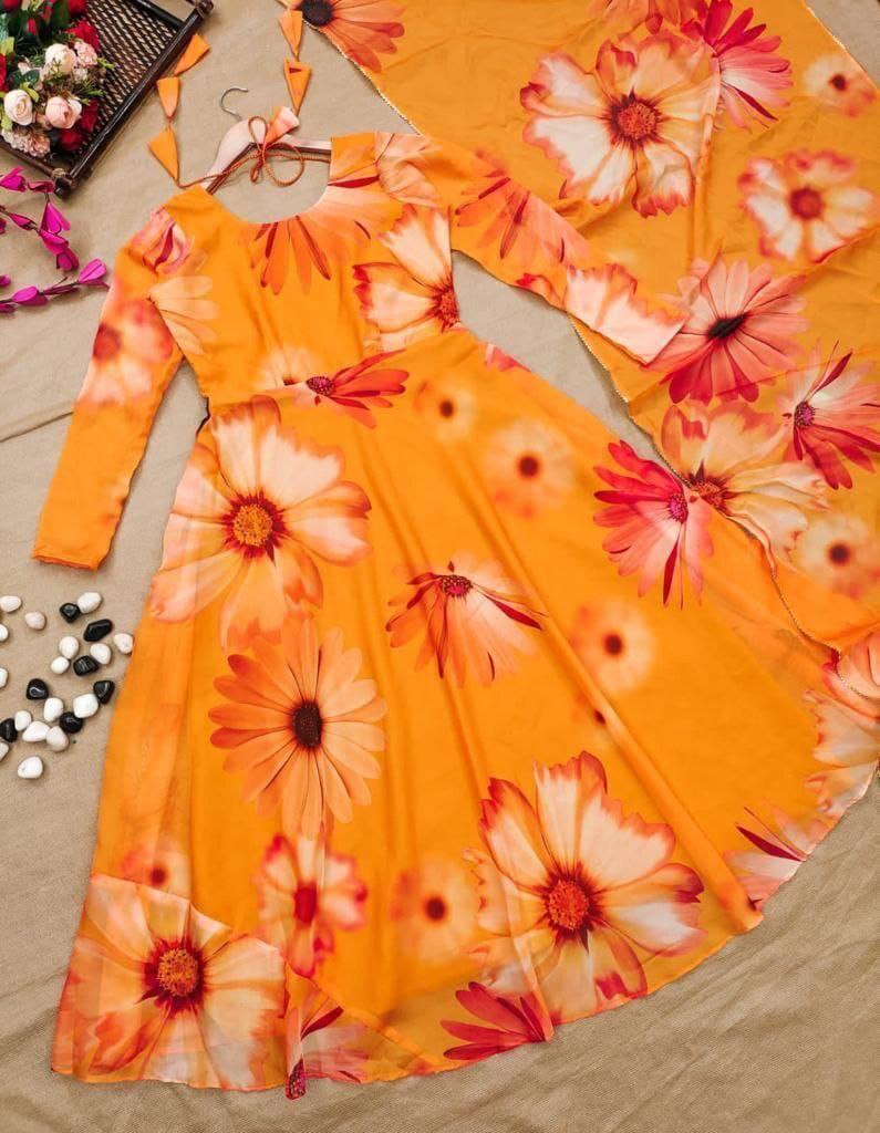 Radiate Sunshine in Style with our Sunflower 🌻 Organza Dress