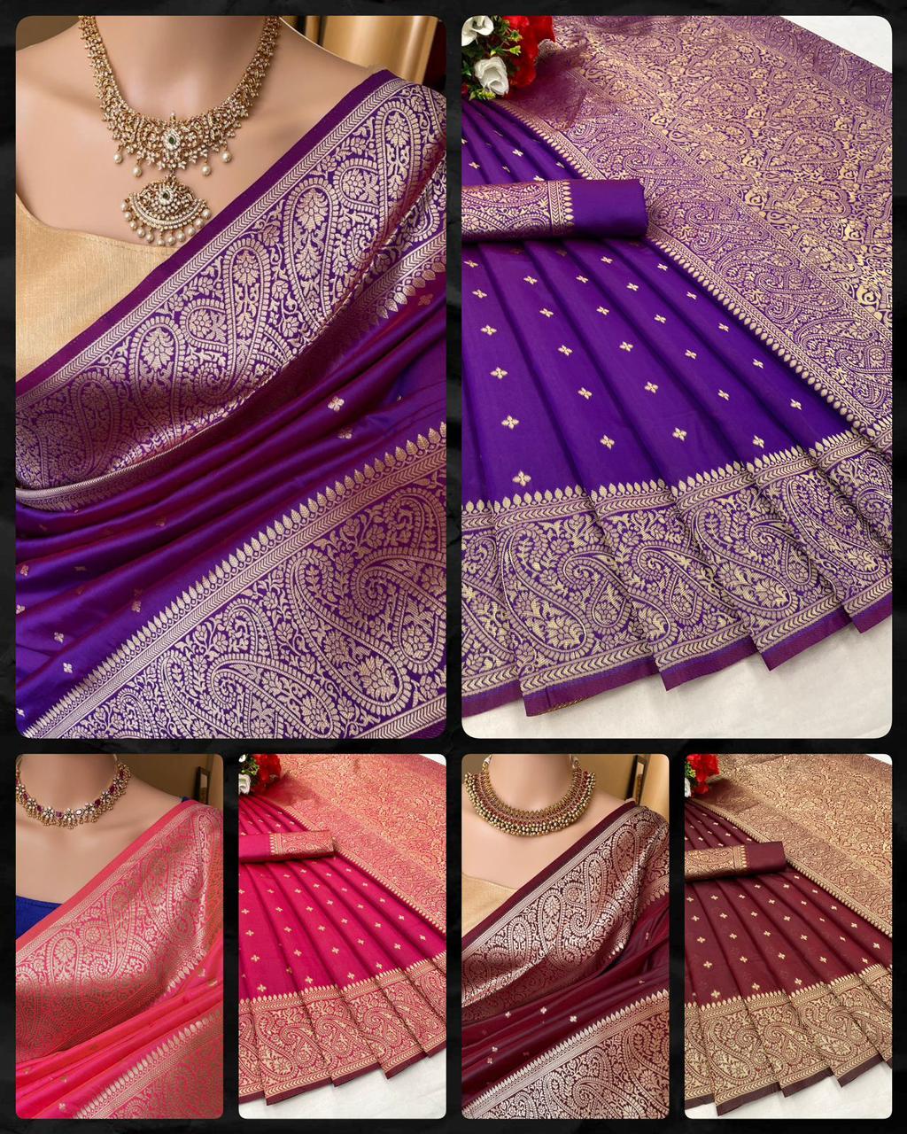 Introducing our Exquisite Soft Lichi Silk Saree Collection!