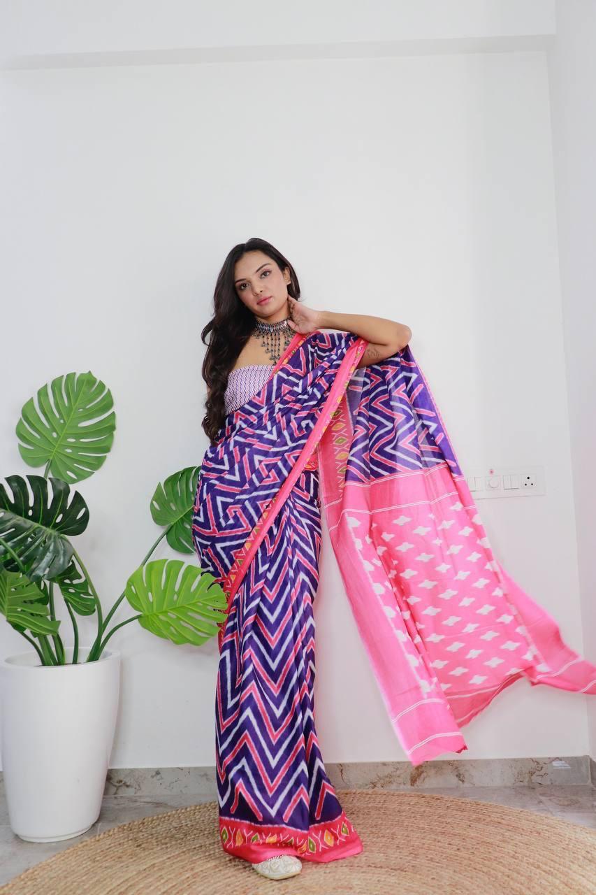 "Elegance Redefined: Pure Cotton Sarees - Jaipur Block Print"