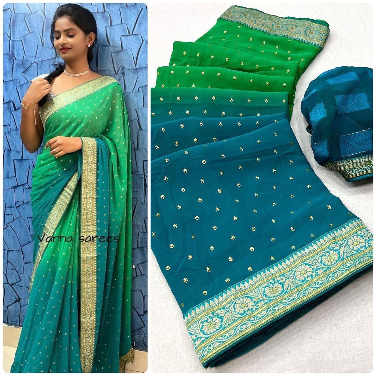 Introducing  The Ultimate Two-Tone Georgette Saree!