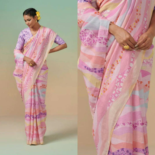 Introducing Our Stunning  Linen Saree In New Designs