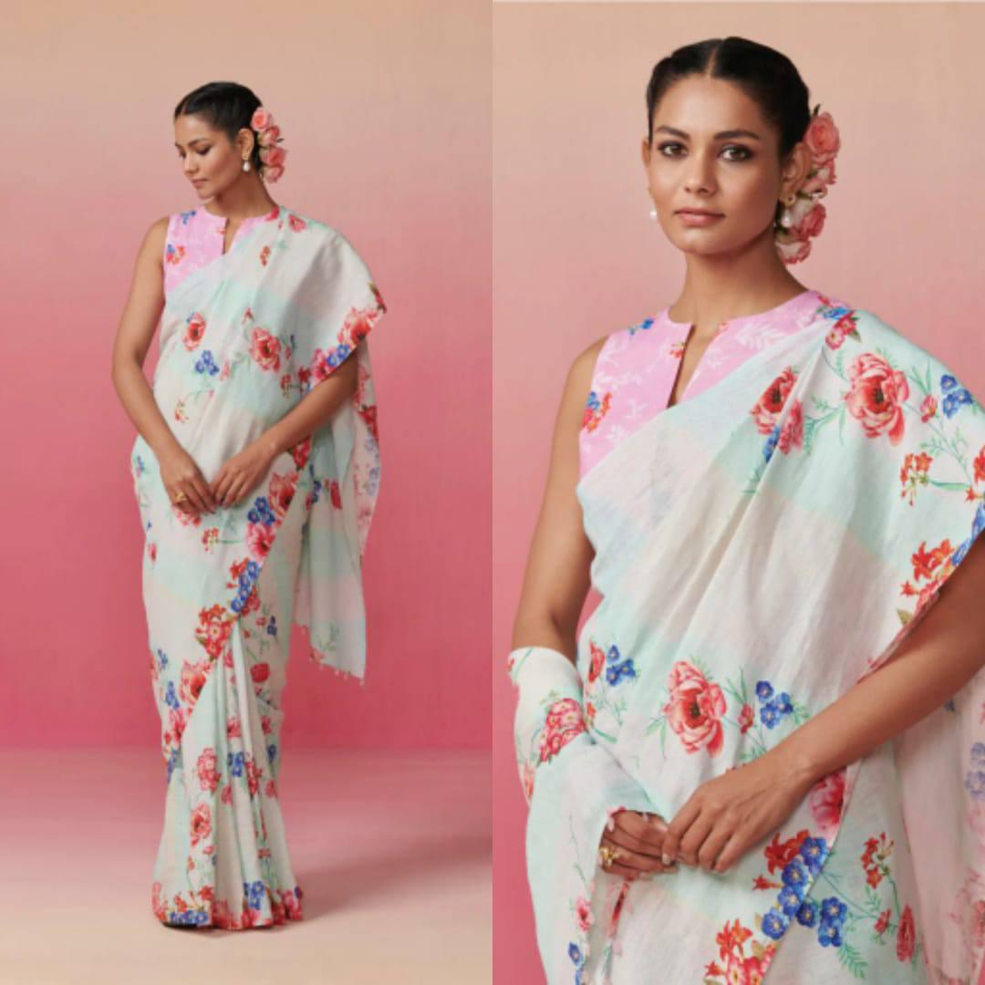 Introducing Our Stunning  Linen Saree In New Designs