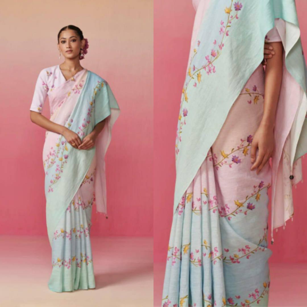 Introducing Our Stunning  Linen Saree In New Designs