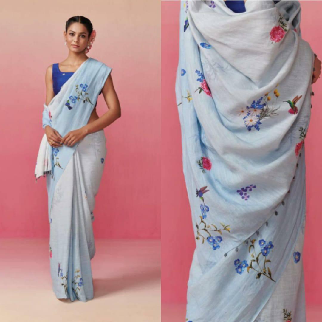 Introducing Our Stunning  Linen Saree In New Designs