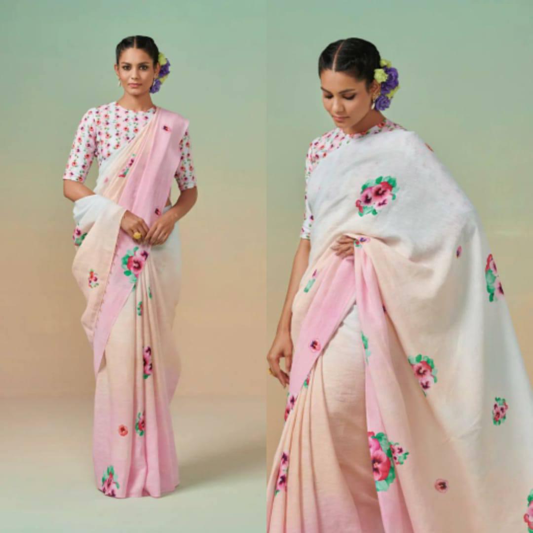 Introducing Our Stunning  Linen Saree In New Designs